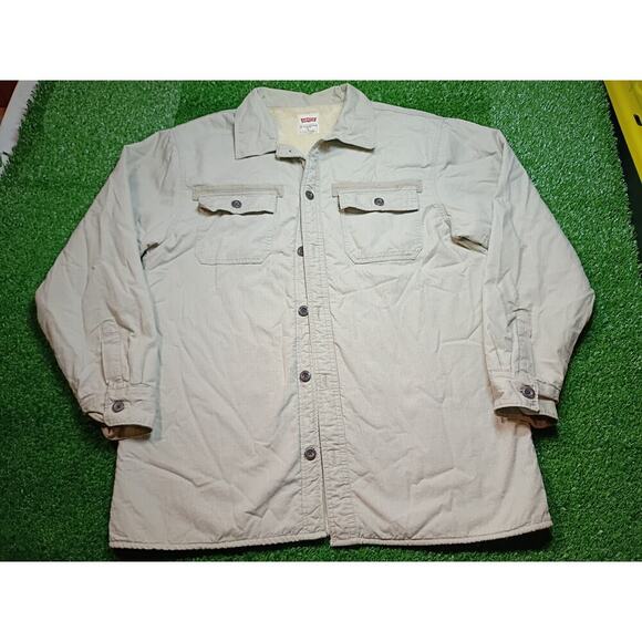 Levi's Other - Levi's Men's Tan Fleece Lined Canvas Button Front Work Jacket